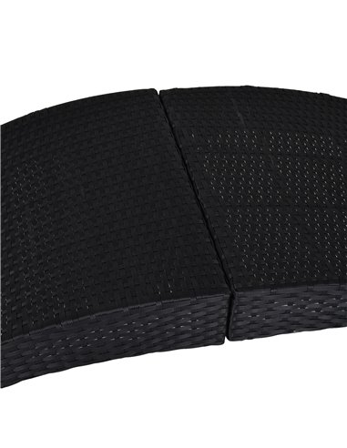 Outsunny Garden Patio Rattan Wicker Folding Sun Lounger Recliner Bed Chair with Cushion for Outdoor, Black