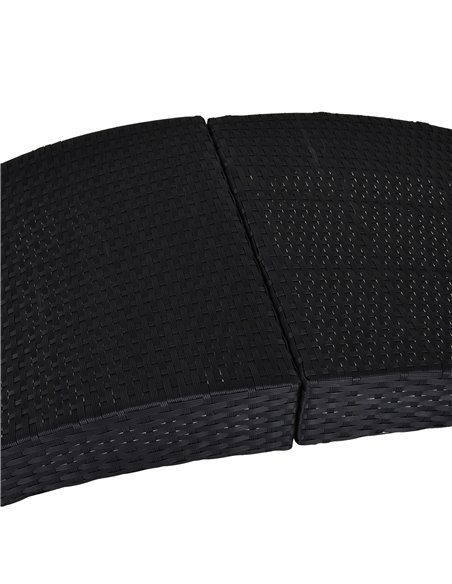Outsunny Garden Patio Rattan Wicker Folding Sun Lounger Recliner Bed Chair with Cushion for Outdoor, Black - pic 13701 | FastDaddyshop