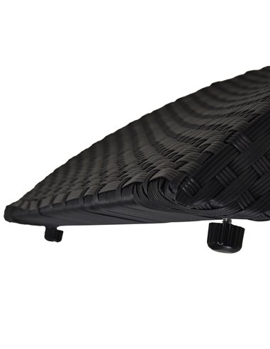 Outsunny Garden Patio Rattan Wicker Folding Sun Lounger Recliner Bed Chair with Cushion for Outdoor, Black