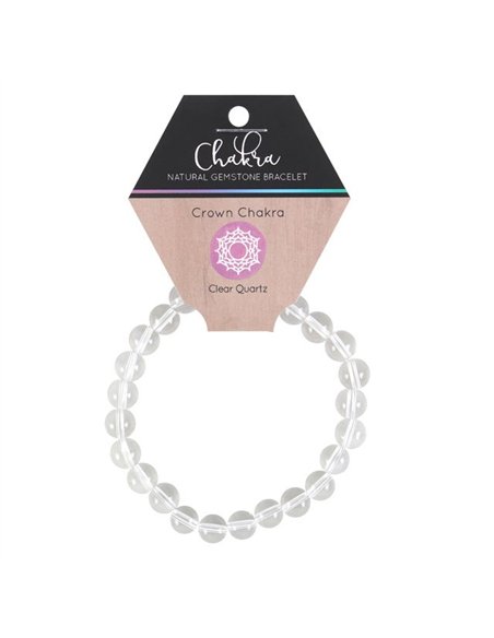 Crown Chakra Clear Quartz Gemstone Bracelet CK_31023 - pic 137020 | FastDaddyshop
