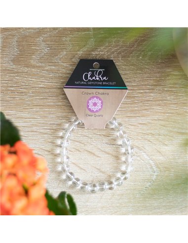 Crown Chakra Clear Quartz Gemstone Bracelet CK_31023