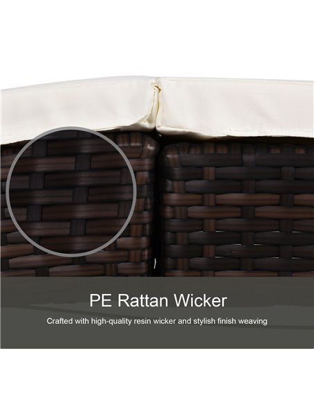 Outsunny Garden Patio Rattan Wicker Folding Sun Lounger Recliner Bed Chair with Cushion for Outdoor, Mixed Brown - pic 13706 | FastDaddyshop