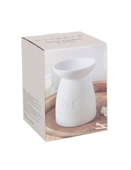 White Ceramic Seven Chakra Oil Burner and Wax Warmer OB_47531 - pic 137079 | FastDaddyshop