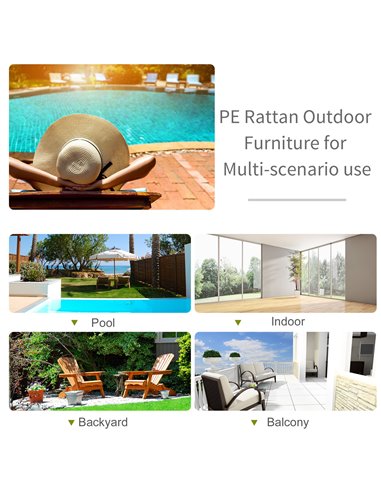 Outsunny Garden Patio Rattan Wicker Folding Sun Lounger Recliner Bed Chair with Cushion for Outdoor, Mixed Brown