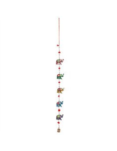 Wooden Hanging Elephant Decoration with Bell IN_24528 2