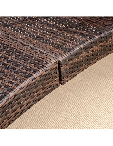 Outsunny Garden Patio Rattan Wicker Folding Sun Lounger Recliner Bed Chair with Cushion for Outdoor, Mixed Brown