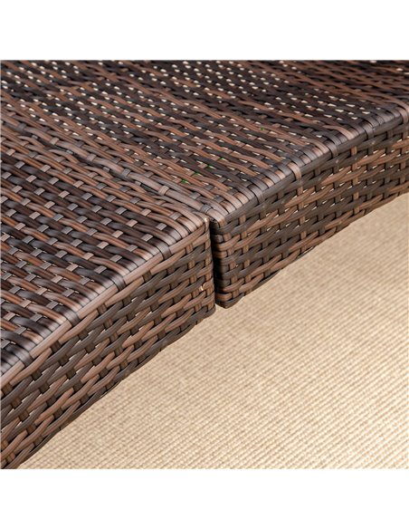 Outsunny Garden Patio Rattan Wicker Folding Sun Lounger Recliner Bed Chair with Cushion for Outdoor, Mixed Brown - pic 13711 | FastDaddyshop