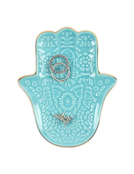 Turquoise Hamsa Hand Jewellery Dish HA_32717 - pic 137116 | FastDaddyshop