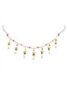 Hanging Ganesh Garland with Beads and Bells IN_67324 2