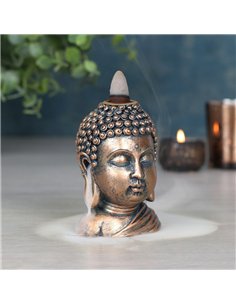 Bronze Buddha Head Backflow Incense Burner BF_21938 2