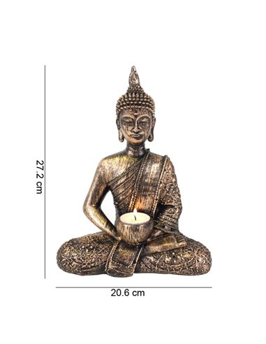 Sitting Thai Buddha Tealight Holder BO_33411