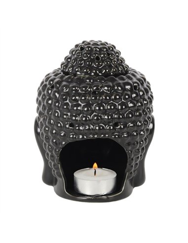 Black Buddha Head Oil Burner OB_29002_BLACK
