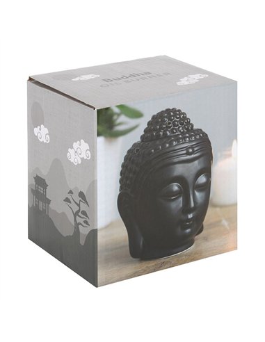 Black Buddha Head Oil Burner OB_29002_BLACK