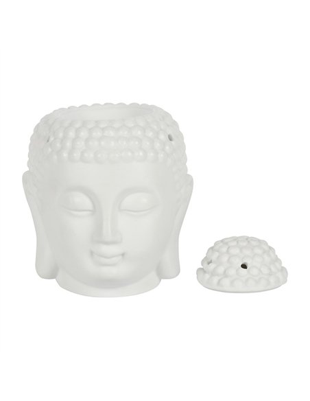 White Buddha Head Oil Burner OB_29002_WHITE - pic 137162 | FastDaddyshop
