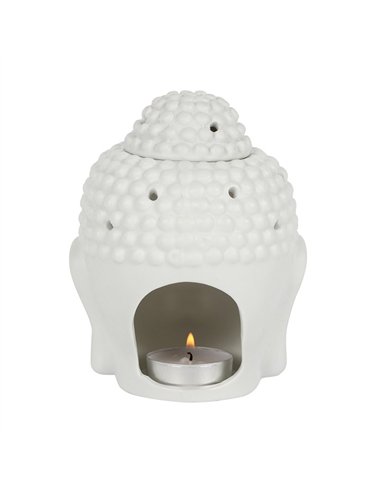 White Buddha Head Oil Burner OB_29002_WHITE