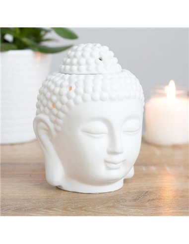 White Buddha Head Oil Burner OB_29002_WHITE