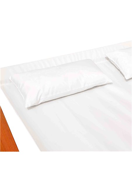 Outsunny Rocking Double Sun Lounger W/ Wooden Frame-White - pic 13717 | FastDaddyshop