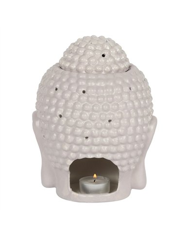 Large Grey Buddha Head Oil Burner and Wax Warmer OB_50030
