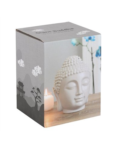 Large Grey Buddha Head Oil Burner and Wax Warmer OB_50030