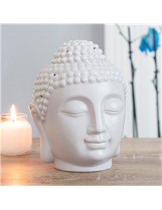 Large Grey Buddha Head Oil Burner and Wax Warmer OB_50030 2