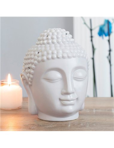 Large Grey Buddha Head Oil Burner and Wax Warmer OB_50030