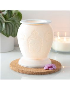 White Ceramic Buddha Electric Oil Burner and Wax Warmer OB_51031 2