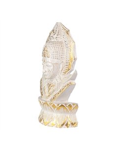 Whitewash Albasia Wood Thai Buddha OR_57922 2