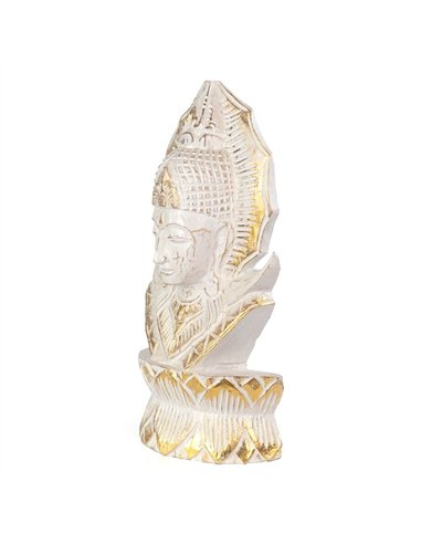 Whitewash Albasia Wood Thai Buddha OR_57922