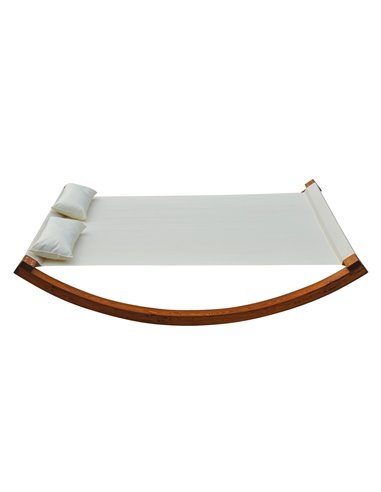 Outsunny Rocking Double Sun Lounger W/ Wooden Frame-White