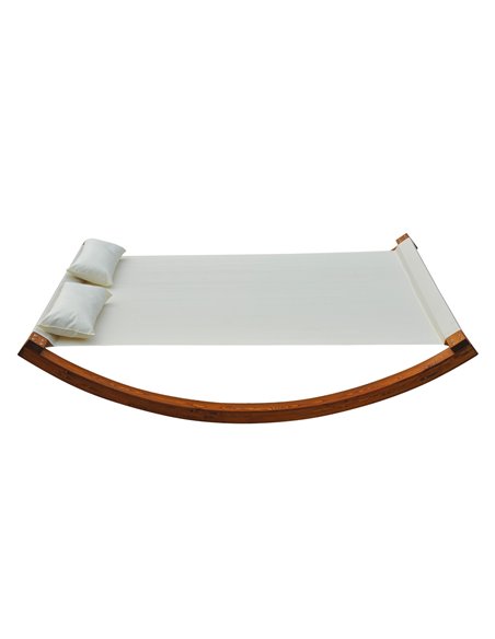 Outsunny Rocking Double Sun Lounger W/ Wooden Frame-White - pic 13719 | FastDaddyshop