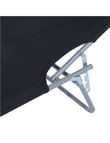 Outsunny Reclining Chair Sun Lounger with Sun Shade Awning, Black