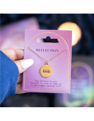 666 Angel Number Reflection Necklace ER_49025