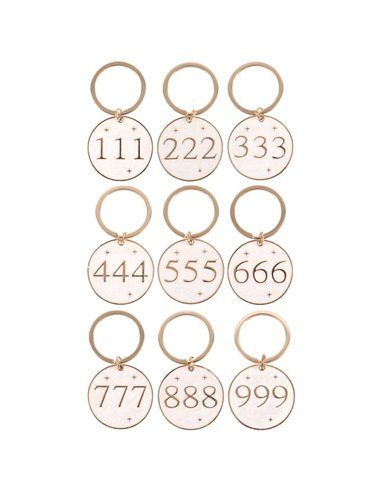 Pack of 9 Angel Number Keyrings UN_75424