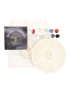 Astrology Wheel Crystal Grid Set AW_80924