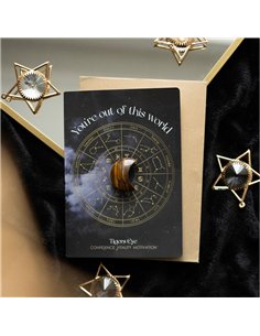 Out Of This World Tiger's Eye Crystal Moon Greeting Card AW_81624 2