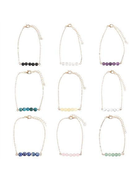 Set of 9 Crystal Beaded Chain Bracelets CE_23025 - pic 137425 | FastDaddyshop