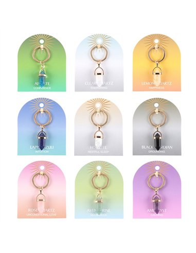 Set of 9 Crystal Keyrings CE_23225