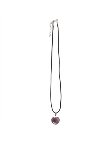 Amethyst Healing Crystal Heart Necklace CE_33324