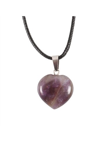 Amethyst Healing Crystal Heart Necklace CE_33324