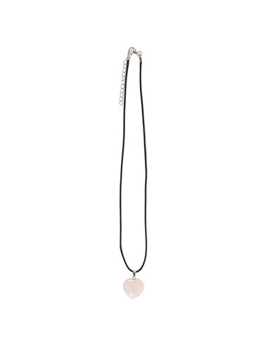 Rose Quartz Healing Crystal Heart Necklace CE_33424