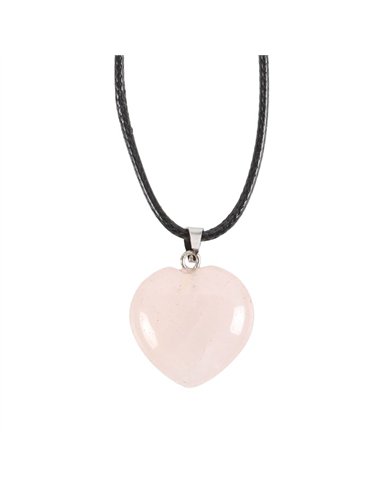 Rose Quartz Healing Crystal Heart Necklace CE_33424