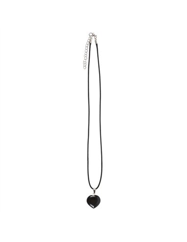 Black Obsidian Healing Crystal Heart Necklace CE_33724