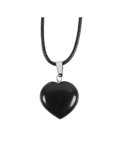 Black Obsidian Healing Crystal Heart Necklace CE_33724
