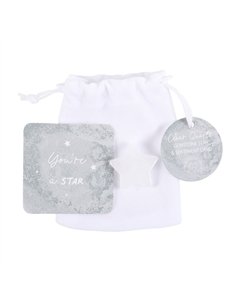You're a Star Lucky Clear Quartz Crystal Star in a Bag CE_33824