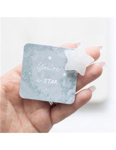 You're a Star Lucky Clear Quartz Crystal Star in a Bag CE_33824