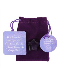 Friends Are Like Stars Lucky Amethyst Crystal Star in a Bag CE_33924