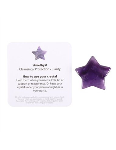 Friends Are Like Stars Lucky Amethyst Crystal Star in a Bag CE_33924