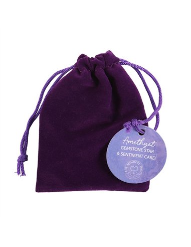 Friends Are Like Stars Lucky Amethyst Crystal Star in a Bag CE_33924