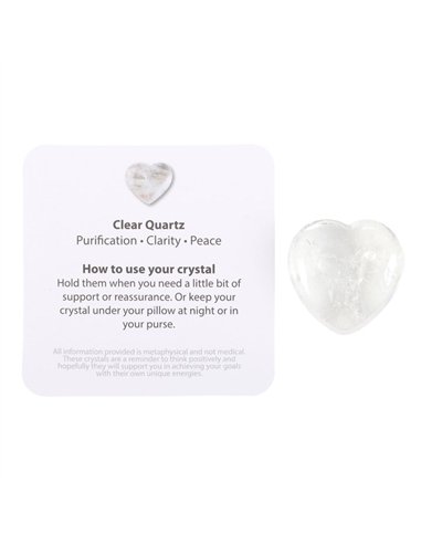 You Rock Clear Quartz Crystal Heart in a Bag CE_34124