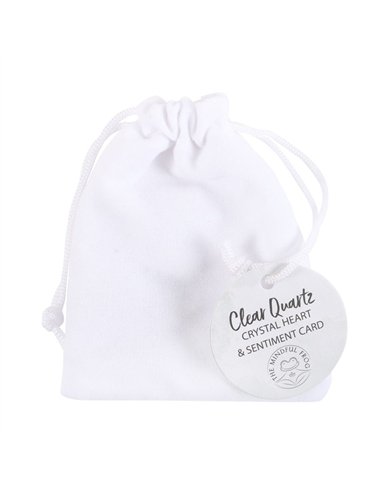 You Rock Clear Quartz Crystal Heart in a Bag CE_34124